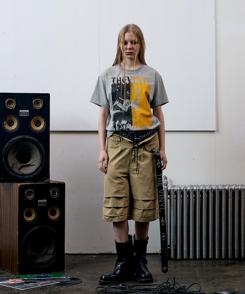 THEVINYLHOUSE Three-Quarter Dart Pants Beige