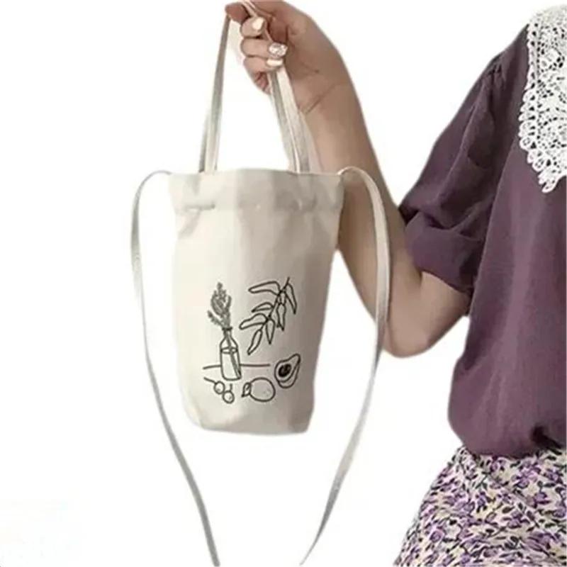 

Canvas Bucket Small Tote Bag, Cute Carto Mini Crossbody Bags for Women Girls Carrying, Kettle, Water Cup, Umbrella, Phe Bag авокадо