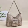 Fashionable Women's Handbag with Large Capacity Soft Leather  Simple Shoulder Bag Multiple Pockets Vintage Handbag Multi-functional Backpack
