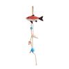 Wood Fish Wall Hanging Decors for Entryway, Bedroom, or Living Room, Ocean Theme Piece with Rope and Color Detail Trim