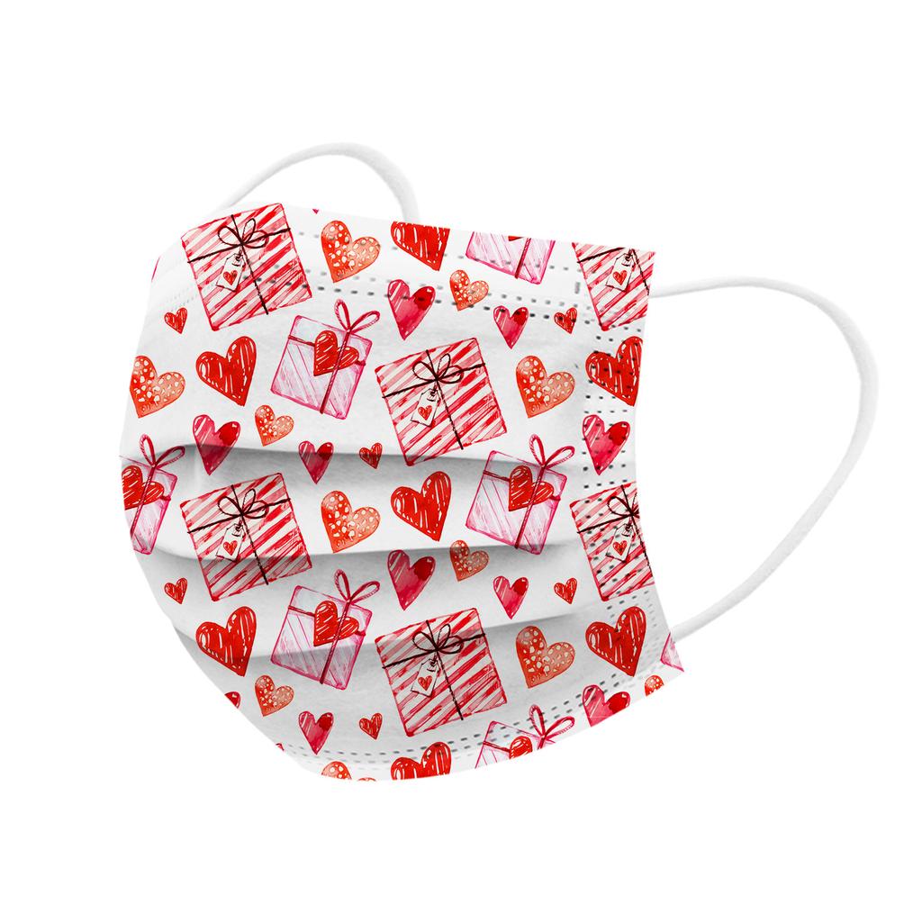 Buy [MLH] Valentine's Day Unisex Mask Disposable Soft Masks For Adults 3Layer Masks at