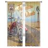 Motorcycle Highway Retro Style Chiffon Sheer Curtains For Living Room Bedroom Home Decoration Window Voiles Tulle Curtain
