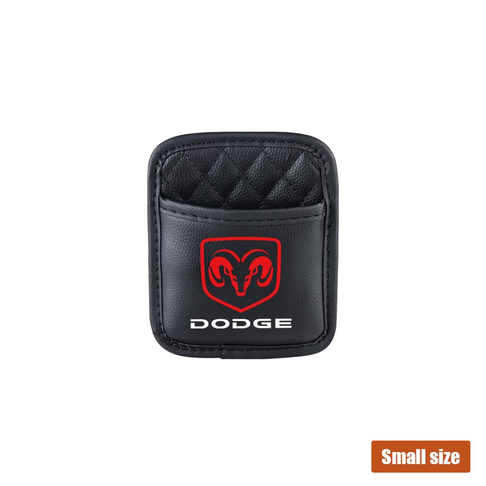 Car Emblem Leather Storage Bag Auto Sorganizer box Interior Accessories For Dodge Durango Caliber Challenger SXT SRT Magnum Colt T777