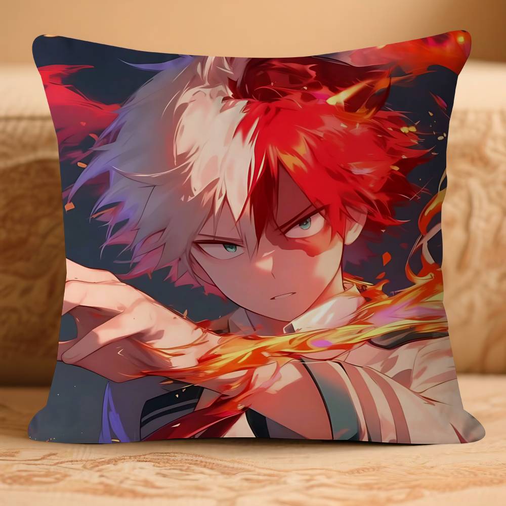 Аниме H-Герой T-Тодороки-Шото Наволочка Съемная Моющаяся Наволочка для Подушки – Мягкий Лен для Всех Сезонов 16x16Inch