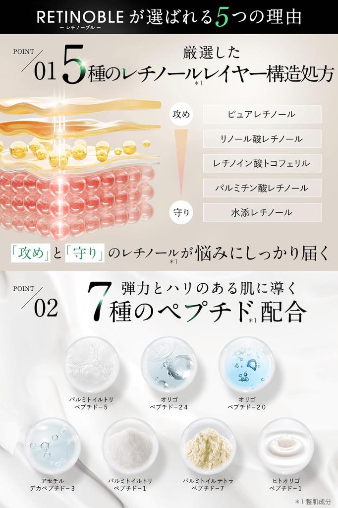 Pure Retinol Cream Contains RETINOBLE 5 Types of Retinol Cica Contains Can Be Used on Sensitive Skin Moisturizing Hypoallergenic Firm Skin Essence