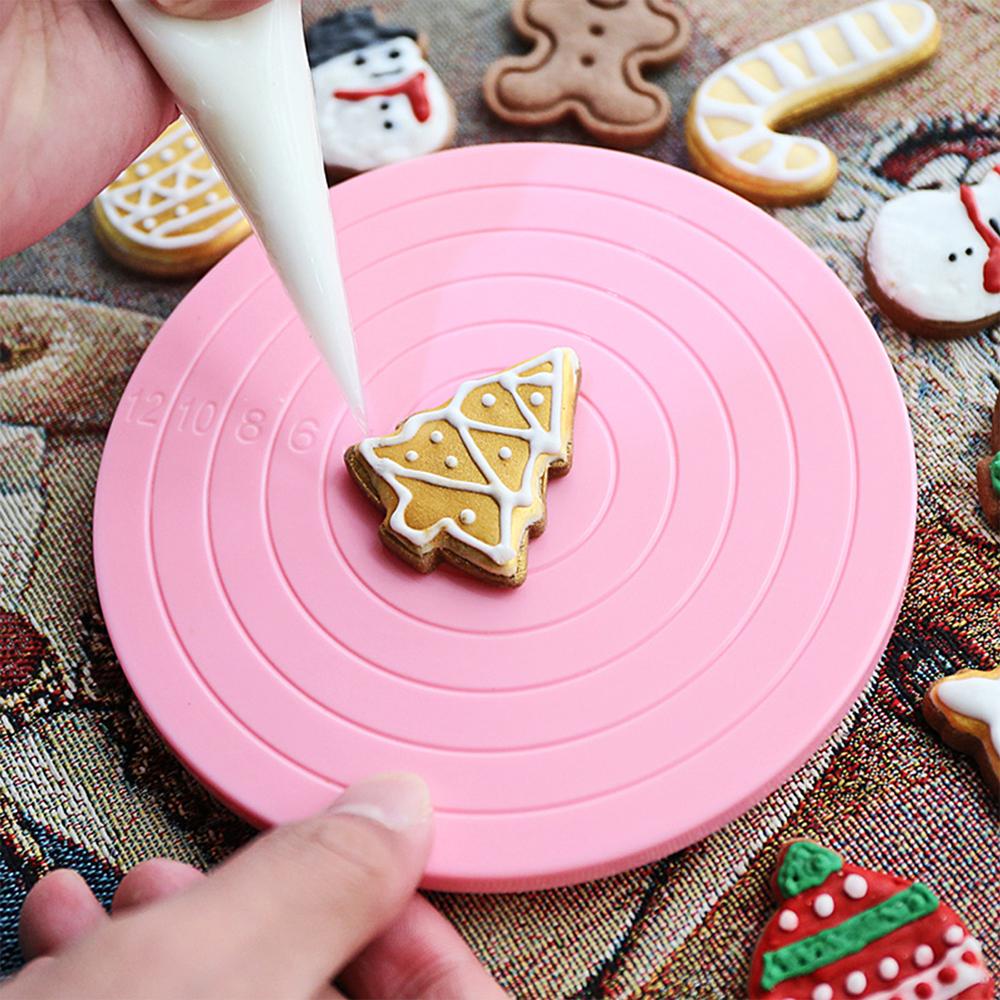 Mini Cake Turntable 360 Degree Revolving Cookie Fondant Platform Turntable Cake Decorating Baking Accessories
