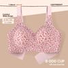 Plus Size Polka Dot Leopard Seamless Wirefree Bra Wide Strap Bust With Padded Cups