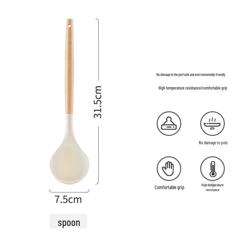 

ZISIZ Beechwood Soup Ladle 4-Piece Set