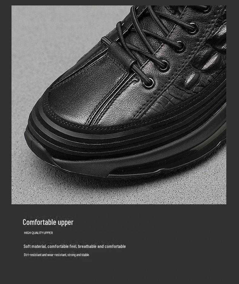 2024 Men's Trendy Korean Leather Sneakers: Casual, All-Match Sports Shoes