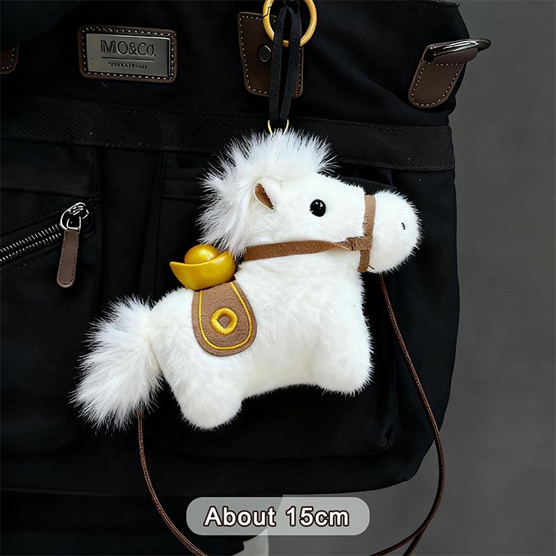 2026 Zodiac Pony Pluche Speelgoed Sleutelhanger Schattige Cartoon Kleine Paard Maskotte Pop Tas Hanger Rugzak Ophangdecoratie Jaar Cadeaus