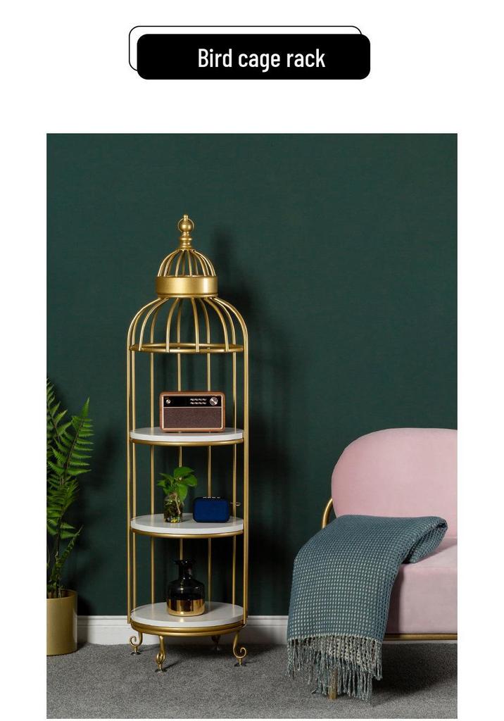 Wrought Iron Multi-Layer Floor-Standing Flower Pot & Storage Rack for Living Room, Bedroom, Balcony & Bathroom.