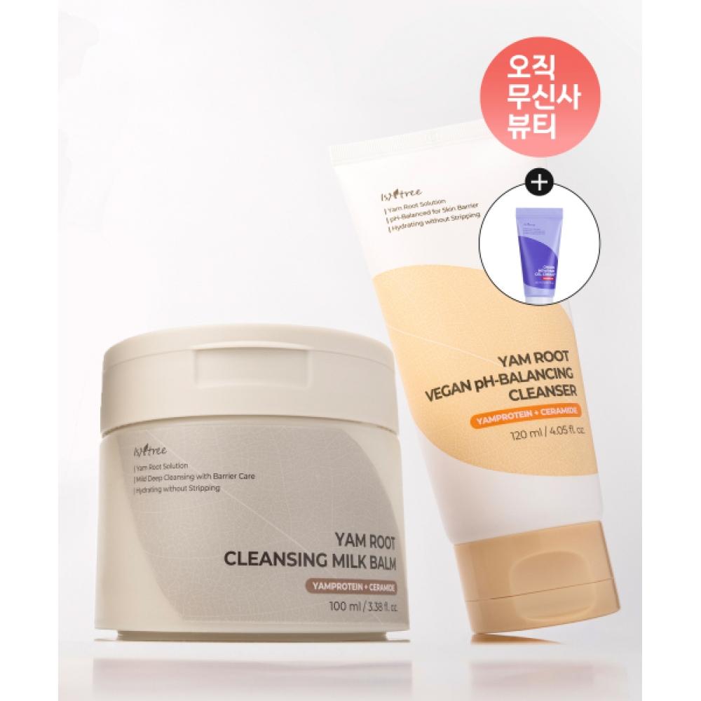 Isntree Yam Cleansing Milk Balm 100ml + Mildly Acidic Foam 120ml Gift Onion Gel Cream 20ml