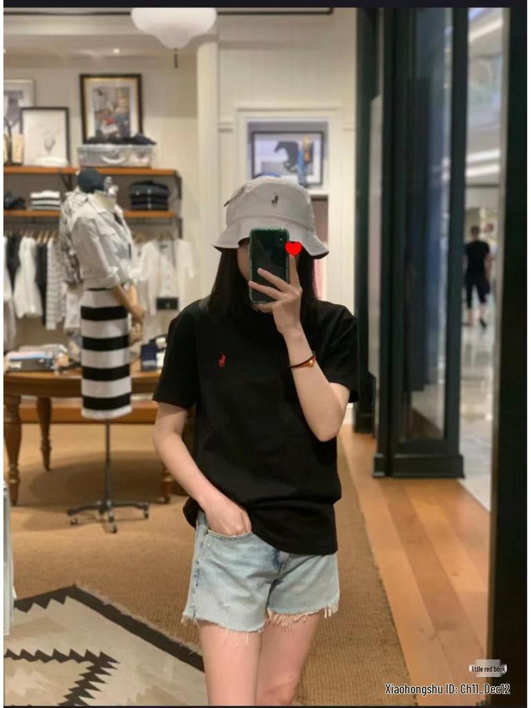 Ralph Lauren 2025 Unisex Casual T-shirt - Little Pony Logo, Round Neck, Short Sleeve.