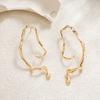 Minimalist Abstract Irregular Spiral Twist Shape Gold Color Dangle Earrings for Women Fashion Designer Earrings Party Jewelry