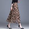 Women's Mesh Flower Skirt 2024 Spring Summer Lace Flocking Big Swing Elastic High Waist Fashion Elegant A-line Skirt Half skirt