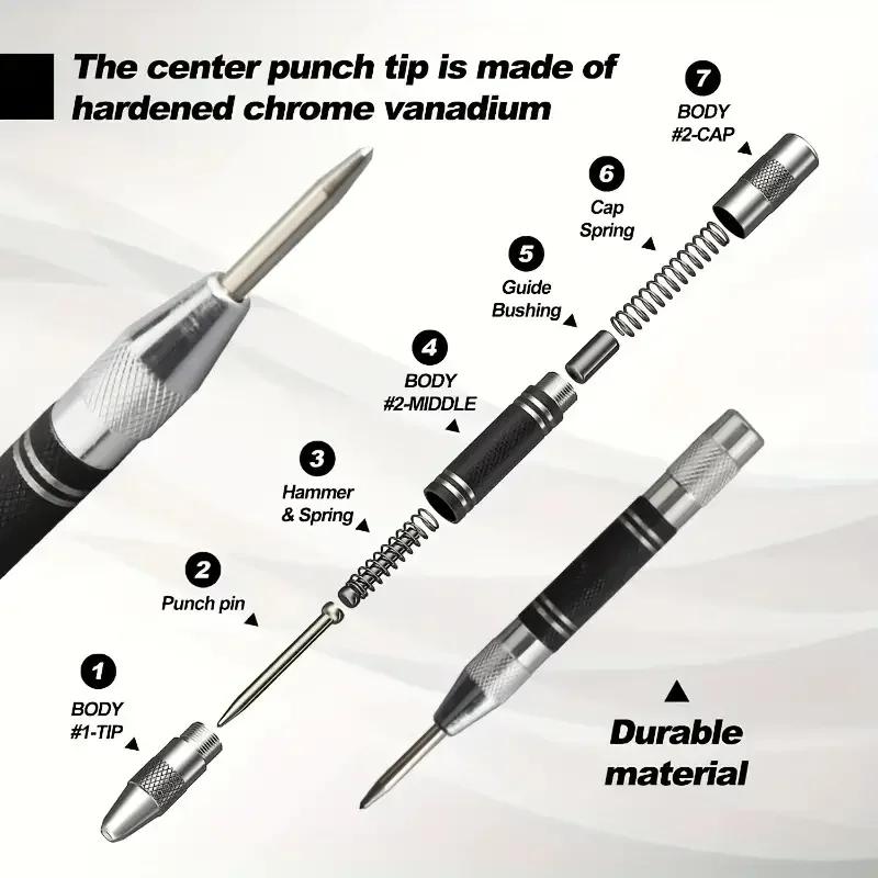 Automotive Center Punching Machine Metal Steel Spring Load Drill Heavy Duty Stamping Woodworking Manual Automatic Tool