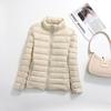 Korean Style Women's Lightweight Slim Fit Down Jacket - Stand Collar, Short, Plus Size, Autumn/Winter