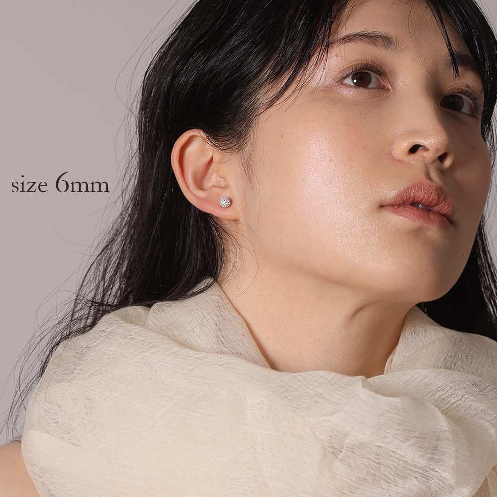 Pave ball earrings for gold made in Japan [R-days Daikanyama] women, color, simple, stylish, (gold color/6mm)