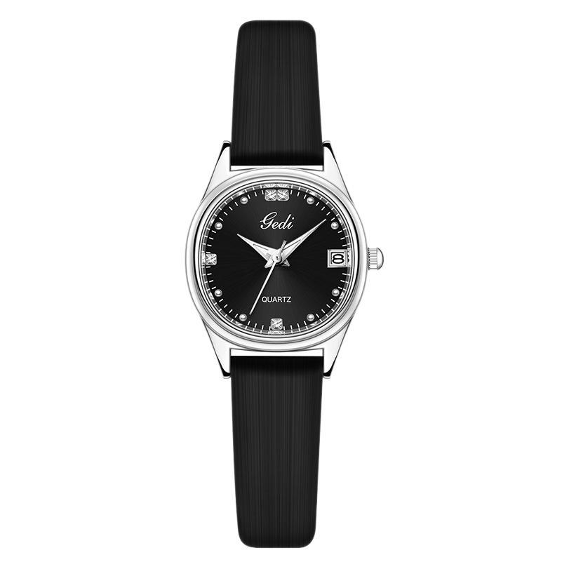 Small Student Watch Niche High-End Calendar Watch Women'S Light Luxury High-Value Oval Watch