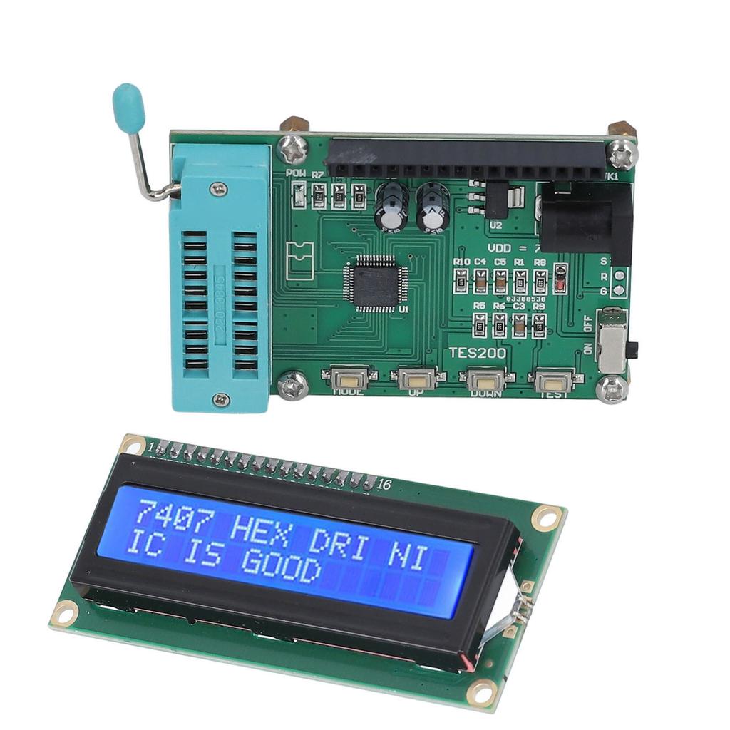 TES200 7-12VDC Integriertes Schaltungsmessgerät LED-Anzeige Schnelle Reaktion IC-Tester für 74 40 Serie