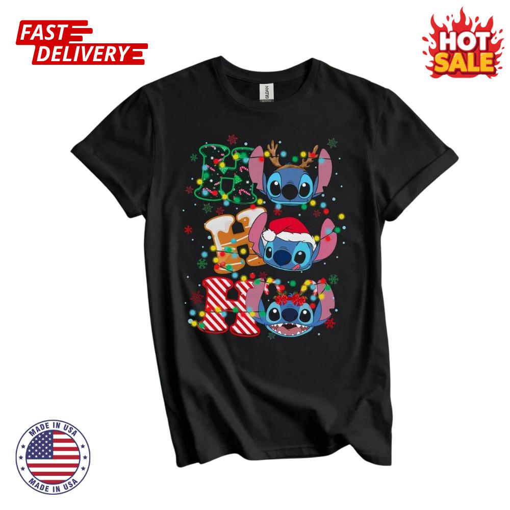 SALE Disney Santa Stitch Ho Ho Christmas Inspired T-shirt Graphic Unisex T-shirt Unisex T-Shirt XXXXL