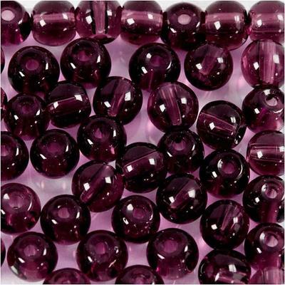 Glass Beads - Mixed - Purple - 4 Mm - 45 Pcs - Transparent