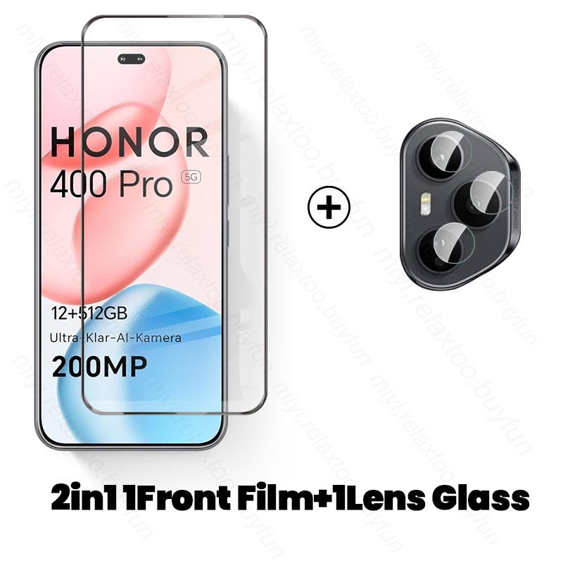 For Honor 400 Pro 5G Case 8 In 1 Tempered Glass Curved Screen Protector Honor400Pro Honor400 Pro Honar Honer 400Pro Camera Glass