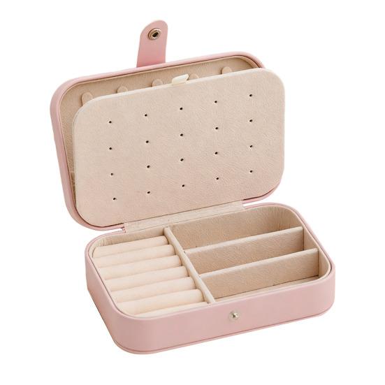 PU Leather Jewelry Box, Multi-Layer Organizer, Compact Lightweight Protective Jewelry Holder, for Rings Earrings Bracelets