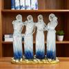 Friendships Celebration Sculpture Clear Carved Two/Three/Four Sisters Statue Figurine Decoration Women Friends Besties Female Birthday Christmas Gifts