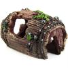 Aquarium Ornaments Decorations Resin Wood Trunk Log Artificial Barrel Hideout Cave Landscaping Accessories for Fish Tank Betta