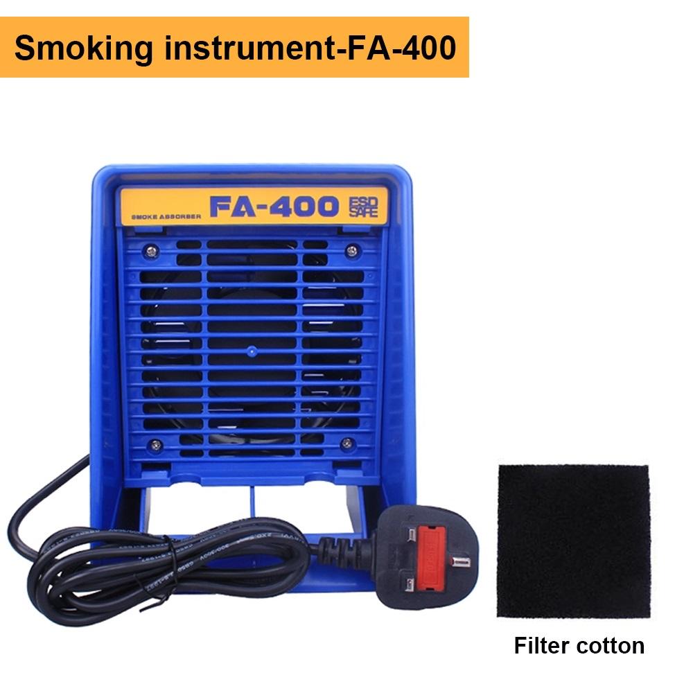 FA-400 Exhaust Fan Fume Extractor Soldering Iron Fume Filter Electronic Repair Smoke Extraction Equipment with Activated Carbon