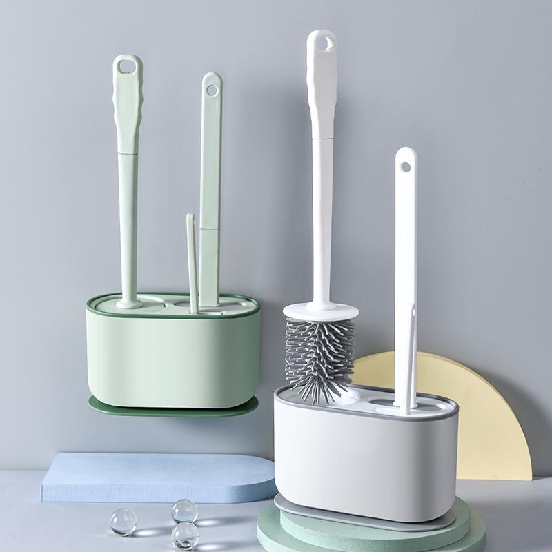 Wall-Mounted No Dead Angle Toilet Brush with Long Handle - Complete Bathroom Cleaning Set
