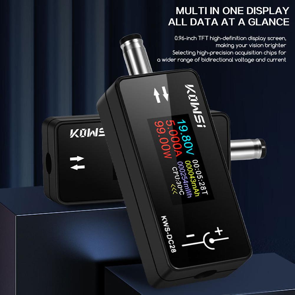 0 96-TFT Display DC5525 Interface Tester 4-30V 0-12A Two-Way Measurement for Voltage Current Measurement