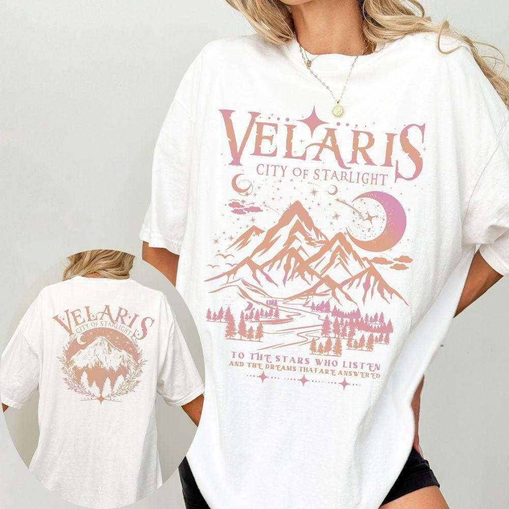 ACOTAR Velaris Maglietta Sarah J Maas Ragazzo dei Libri Amante dei Libri Regalo 100% Cotone Larga Retro Maglietta Unisex Top Fantasy Y2K