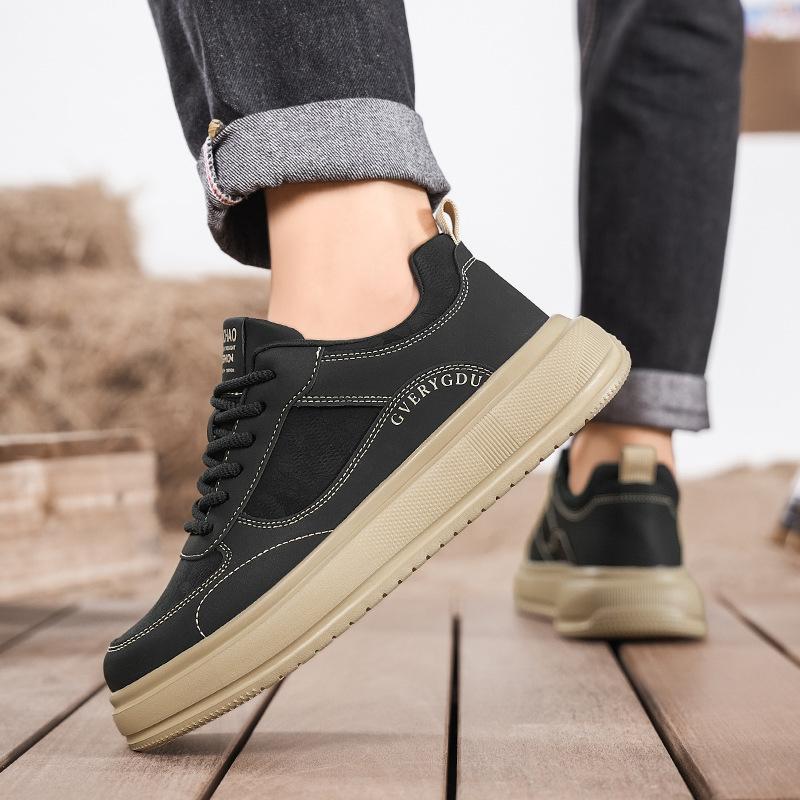 Low-top thick-soled light luxury comfortable casual shoes light leather casual board shoes