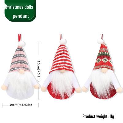 European Style Knitted Faceless Doll Forest Dweller Ornament - Santa Claus Pendant