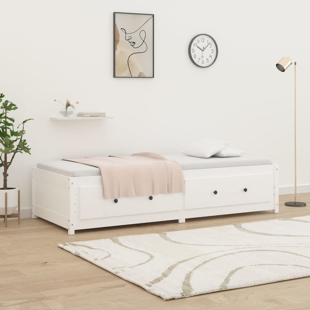 Daybed without Mattress White 80 x 200 cm Solid Pine Wood