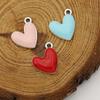 10Pcs Silver Plated Enamel Red Heart Charms Pendant For Jewelry Making Earrings Bracelet Necklace Accessories Diy Findings