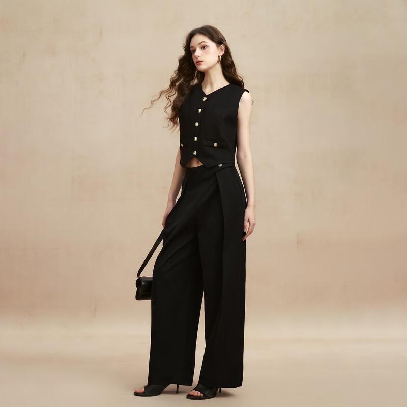 ONLY Women's Versatile High-Waist Wide-Leg Casual Pants