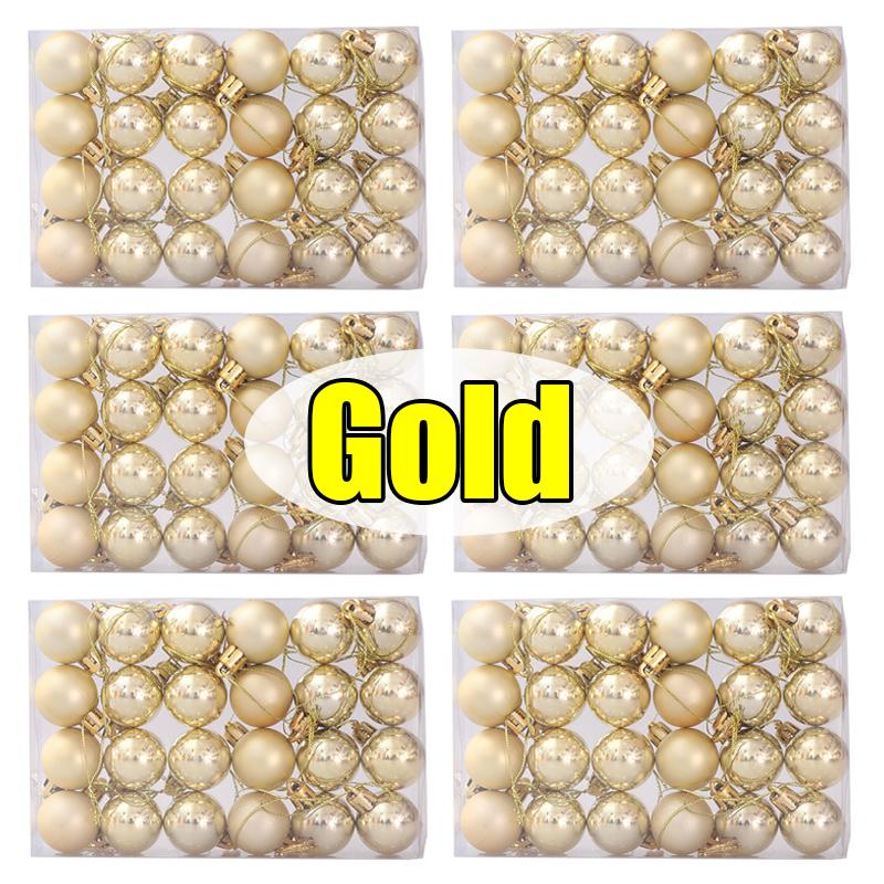 24pcs/box Mini Electroplated Christmas Balls Ornaments Xmas Tree Pendant Decoration Hanging Ball Party Home Decor Festival Gifts
