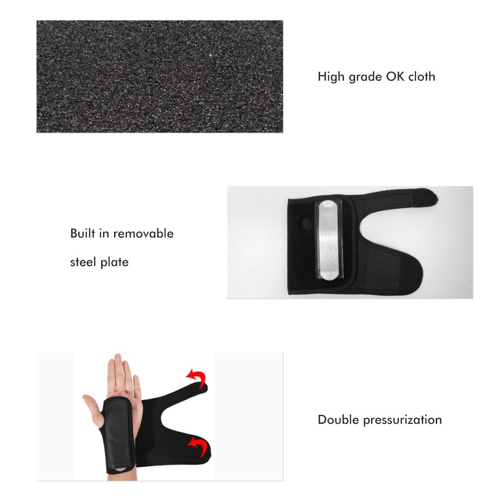 Handledsstöd med stålplatta för karpaltunnelkompression Nattlig handledsstödsskena Justerbar handledsskena för