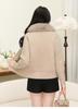 Fashionable Women's Faux Mink Fur Cardigan with Large Collar – Warm Knit Sweater for Autumn/Winter