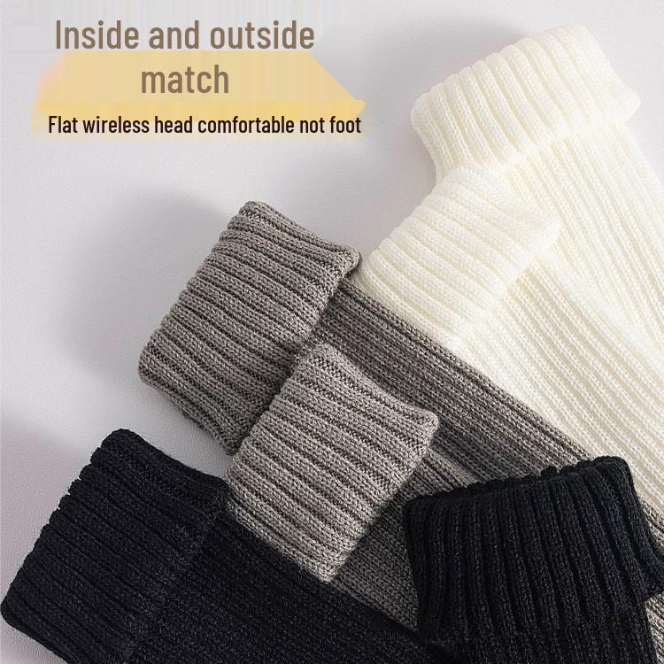 Dámské podzimní/zimní teplé pletené podkolenky - Prodyšné, mladistvý Lolita styl, hřejivé návleky na lýtka