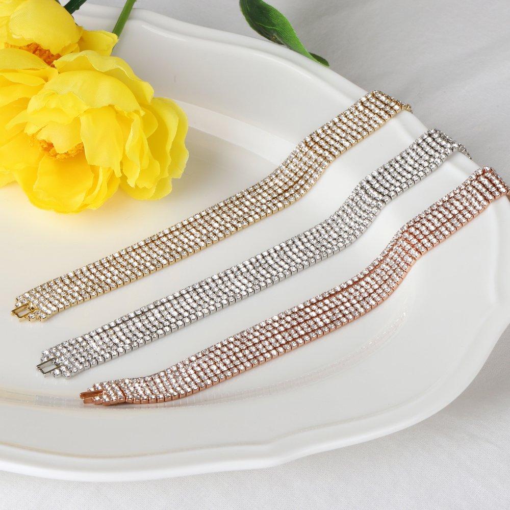 Crystal Wide Line Tennis Bracelet Lb279Bc