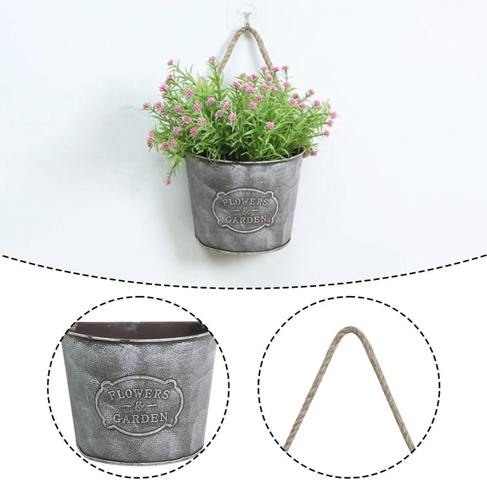 Semicircle Hanging Flower Pot Country Style Hanging Basket Wall Mounted Planter  Indoor Plants