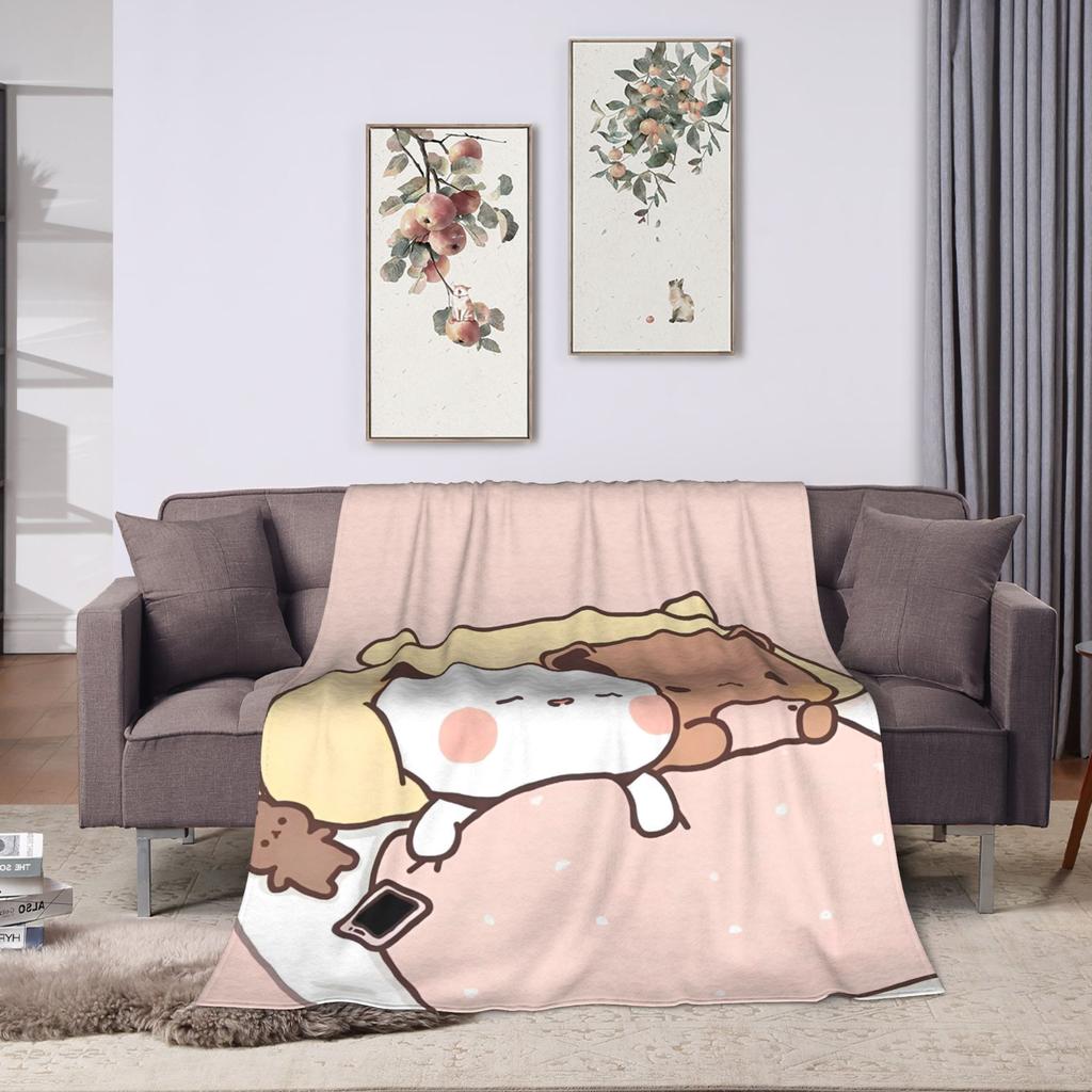 Bubu Dudu Good Night Flannel Blankets Winter Warm Soft Throw Blanket for Girls Boys Home Decor Fashion Bedspread Sofa Bed Cover