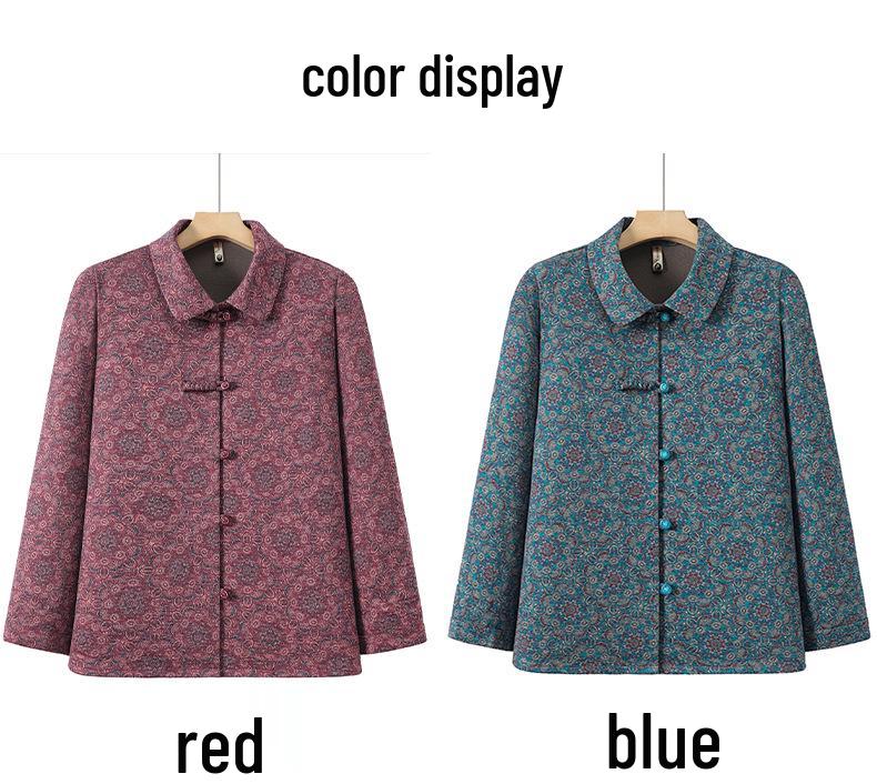 2026 Autumn Stylish Lapel Printed Shirt for Middle-aged & Elderly Women