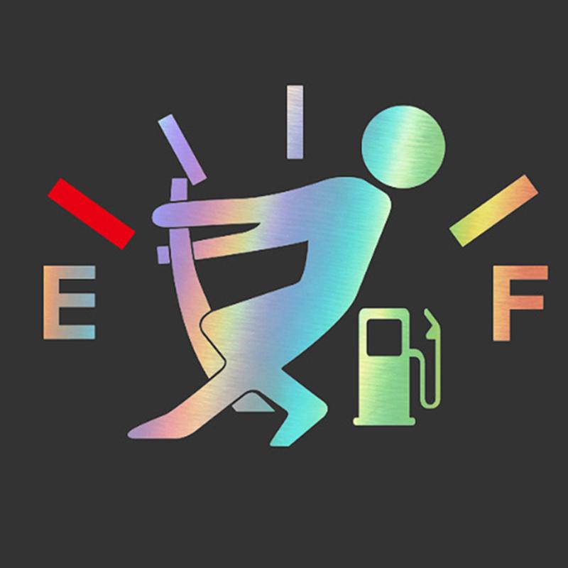 Car Fuel Tank Cap Sticker Creative Cartoon Pointer Reflective Decals Refueling Cover Exterior Decor Automobile Accessories