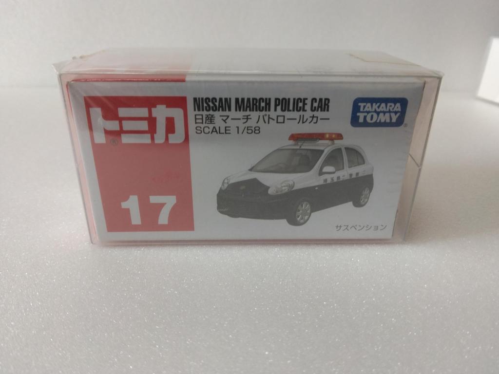 Tomica č. 17 Nissan March Policejní auto 158 měřítko