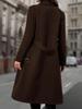 European & American Women's Slim-Fit Double-Breasted Belted Long Woolen Trench Coat
